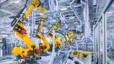 Das Bild eines Produktionsroboters steht für Schlemmer Automation Robotics Industry.